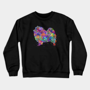 Keeshond dog watercolor Crewneck Sweatshirt